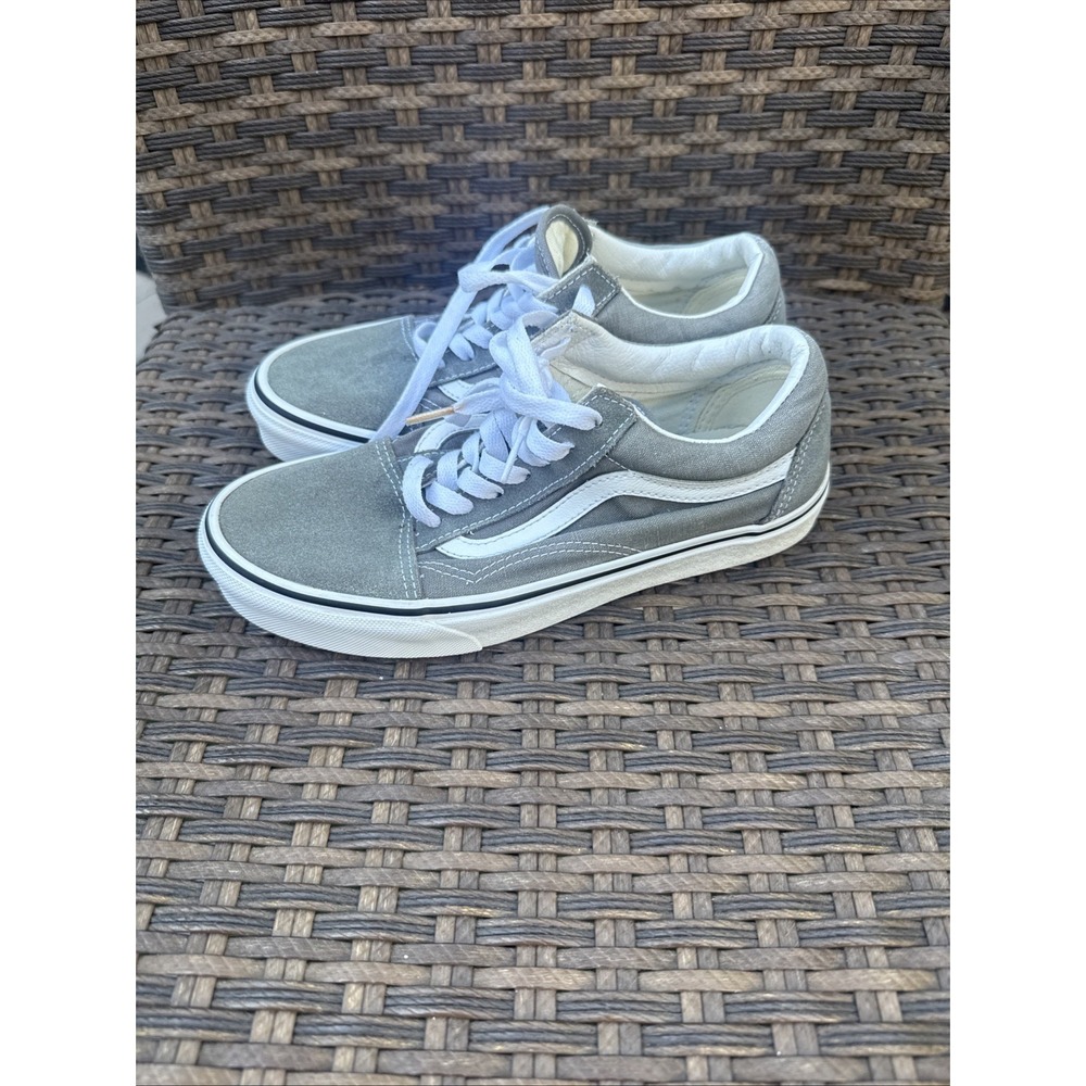 Vans Old Skool Grey Suede Canvas Skate Shoes Low Top Size 5.5Y